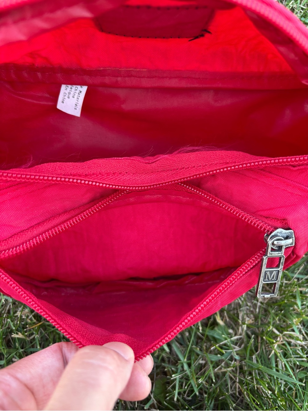 Vtg Mondo Fanny Pack Belt Bag Adjustable Red Black Three Compartments Retro 90s - Picture 11 of 13